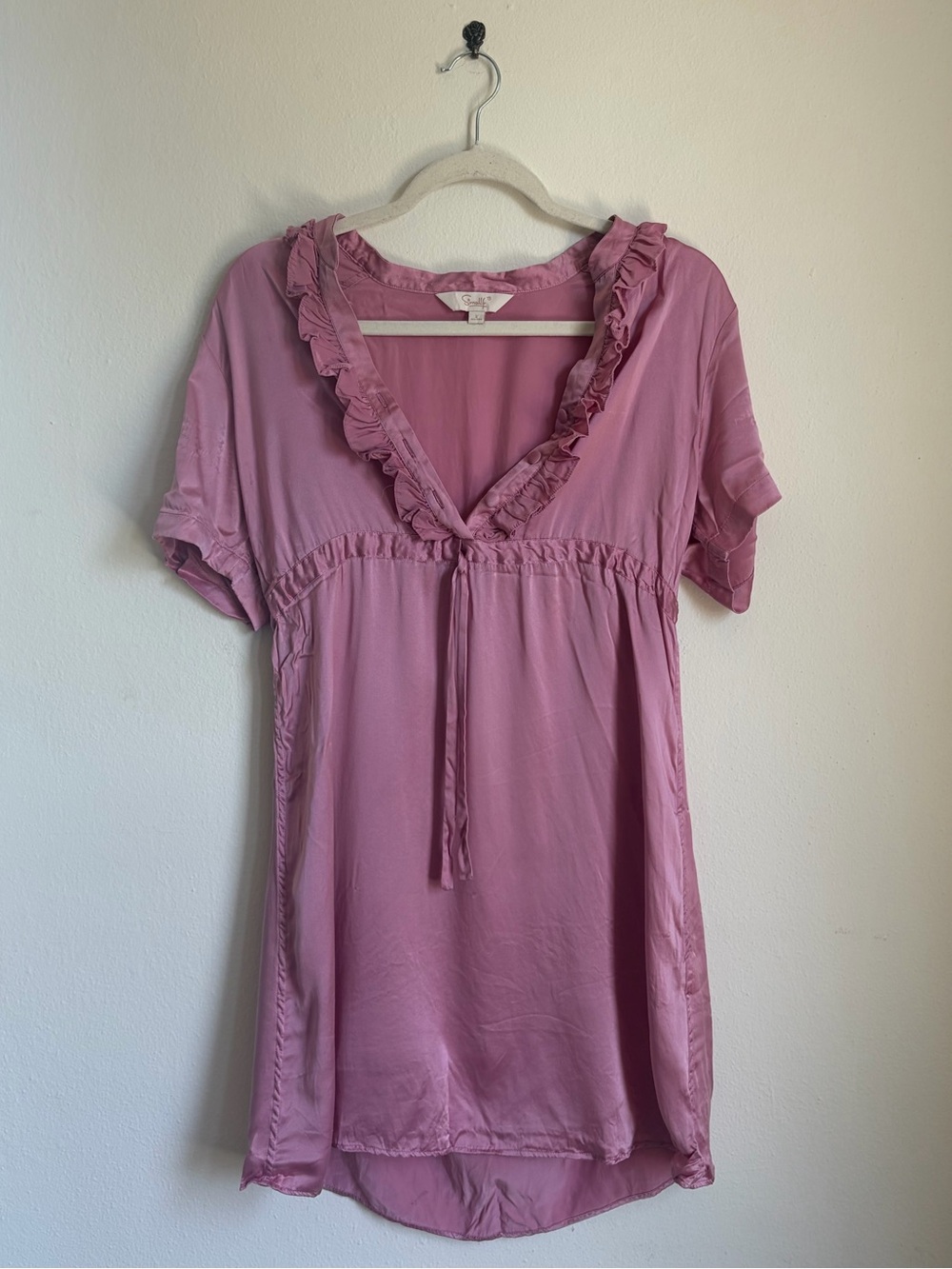 Smallf Pink Silk Babydoll Blouse